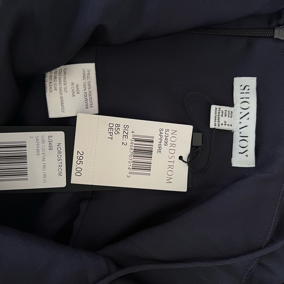 New 295$ Shona Joy Women's Size 2 sapphire Blue V-Neck Luxe Cocktail Fri… - Picture 6 of 6